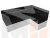 Кухонный угловой диван Классик правый 
угол (Черный\Белый)