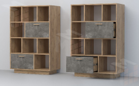 Комод К-1 Эго ПД  Дуб Крафт Золотой/Камень Темный