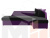 Угловой диван Андора правый угол (Черный\Фиолетовый)