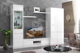 Гостиная Норден композиция 2 Белый глянец