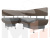 Кухонный угловой диван Альфа левый угол (Серый\Коричневый)