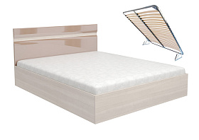 Кровать Ненси 1,6 с подъемным механизмом (ясень/капучино глянец)