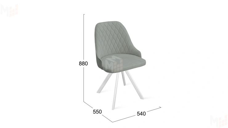 Стул Гранд К2 Белый матовый, Велюр Confetti Silver