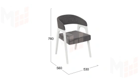 Кресло Техас 1 - W-101 Белый матовый, тк. №209 Велюр Jercy stone