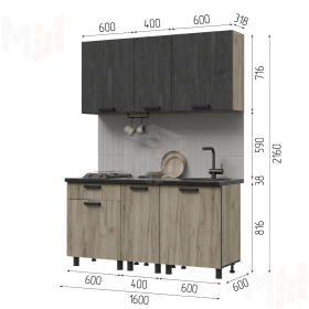 Кухонный гарнитур Эдинбург 1,6