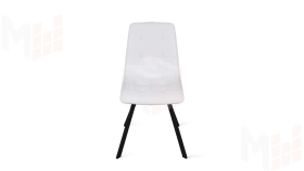 Стул Бруно (паук Т2) Черный муар матовый, Кожзам Белый