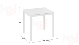 Стол раздвижной Слайд Тип 1 Белый матовый, Белый
