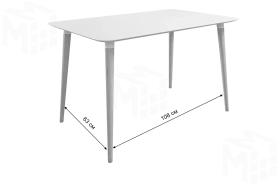 Стол обеденный Сканди 1 белый/светлый лак