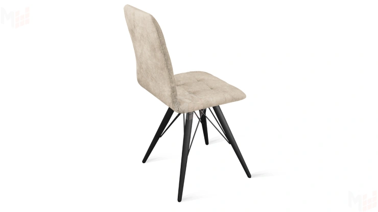 Стул Аспен К3 Черный муар, Велюр Wellmart Dark Beige