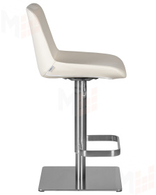 Стул барный DOBRIN ALDO (белый PU P23, основание из нержавеющей стали)