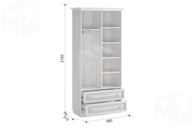 Шкаф двухстворчатый с ящиком Алиса