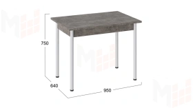 Стол Родос Тип 1 с опорой d40 Белый муар, Ателье темный