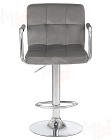 Стул барный DOBRIN KRUGER ARM (серый велюр (MJ9-75))