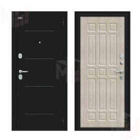 Входная металлическая дверь Мило Букле черное/Cappuccino Veralinga