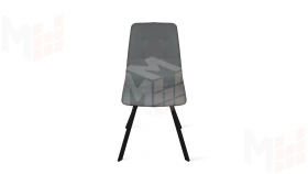 Стул Бруно (паук Т2) Черный муар матовый, Кожзам Серый