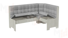 Кухонный уголок Флорида Дуб крафт белый, Микровелюр Wellmart Silver