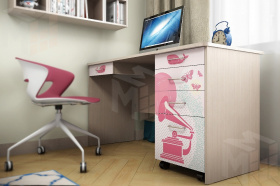 Письменный стол с тумбой ЮНА 407 + 408