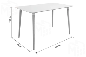 Стол обеденный Сканди 1 белый/светлый лак