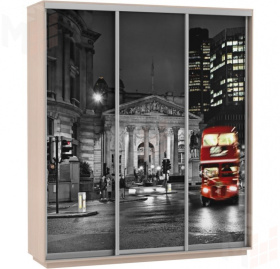 Шкаф-купе Экспресс Фото трио 2400 Лондон (дуб мол)