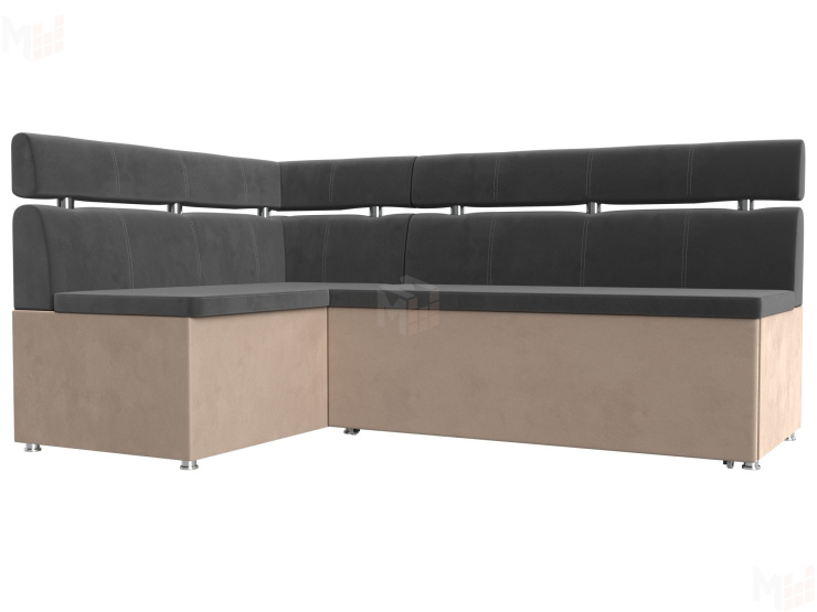 Кухонный угловой диван Классик левый угол (Серый\Бежевый)
