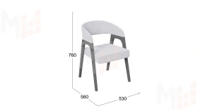 Кресло Техас 1 - W-101  Графит, тк. №210 Велюр Jercy silver