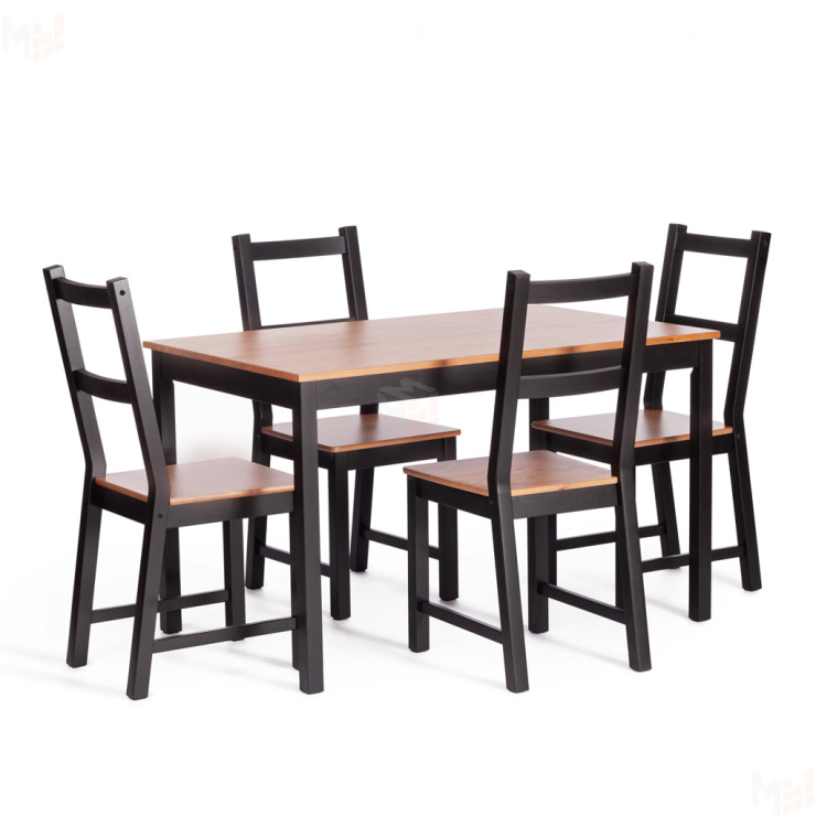 Обеденная группа Соната стол и 4 стула Sonata dining set антик/чёрный