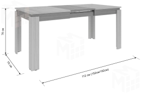 Стол обеденный раздвижной Гермес 2 графит/дуб крафт золотой