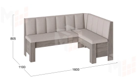 Скамья угловая Ганновер Дуб Сонома трюфель, Рогожка Capri Бежевая