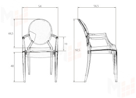 Стул обеденный DOBRIN LOUIS GHOST (цвет прозрачный)