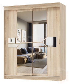 Шкаф-купе  2,0 м с зеркалом Фаворит Дуб Сонома