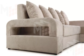 Диван угловой Марго Бежевый Правый Велюр