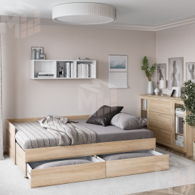 Кровать-кушетка раздвижная Сириус NEW 90*200 сонома