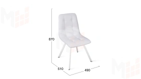 Стул Бруно (паук Т2) Белый муар, Кожзам Белый