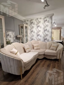 Диван Лара угловой 3-у-1 бежевый золото