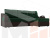 Угловой диван Меркурий правый угол (Зеленый\Коричневый)