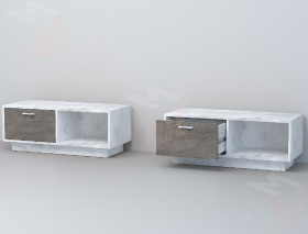 Тумба Т-4 ПД Эго Бетон Светлый/Камень Темный