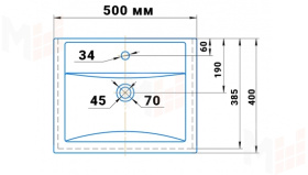 Тумба с раковиной подвесная Briz Бьелла 50 см