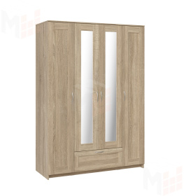 Шкаф Сириус 4 двери 1 ящик (2 зеркала) высокий, сонома