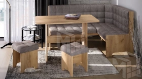 Кухонный уголок Флорида Дуб Крафт золотой, Микровелюр Wellmart Latte