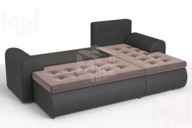 Угловой диван Ванкувер (правый)  Коричневый, Черный