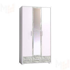 Шкаф для одежды и белья Айрис 444 Белый/Статуарио