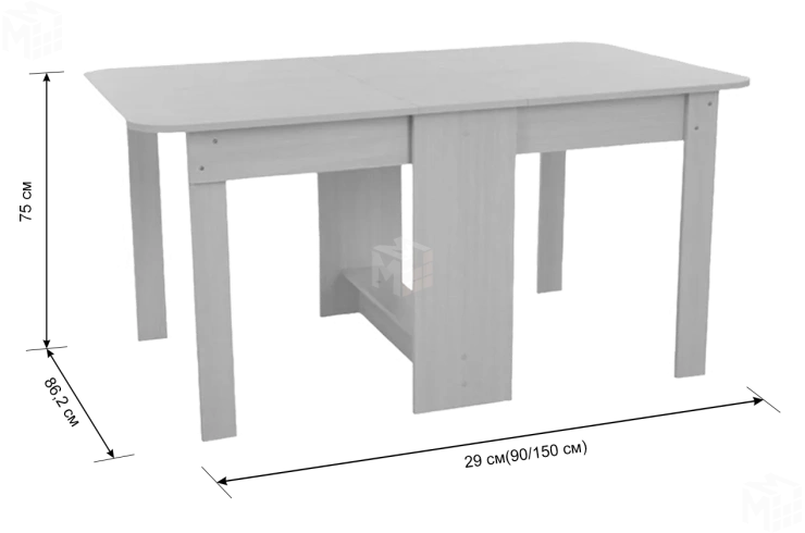 Стол-книжка раскладной ПВХ дуб сонома