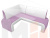 Кухонный угловой диван Кармен левый угол (Сиреневый\Белый)