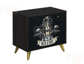 Комод Фьюжн Арт КМ-002 камень угольный/Biker Cat