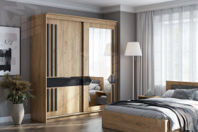 Шкаф-купе №25 (2,0м) БЛЭК Дуб золотой