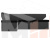 Кухонный угловой диван Омура левый угол (черный\серый)