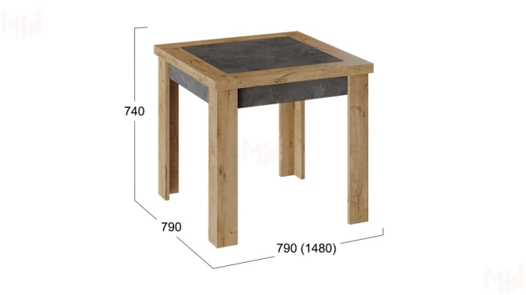 Стол раздвижной Хьюстон тип 3 Дуб Вотан, Моод темный