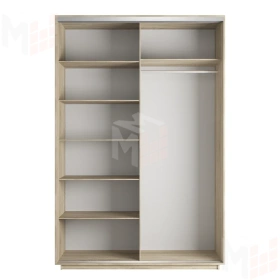 Шкаф-купе Оптим 2-х дверный 140 см. 1 штанга, 6 полок