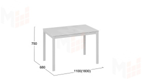 Стол раздвижной Слайд Тип 2 Белый матовый, Белый