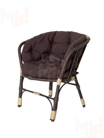 Комплект Багама с диваном и коричневыми ушастыми подушками (полиротанг)